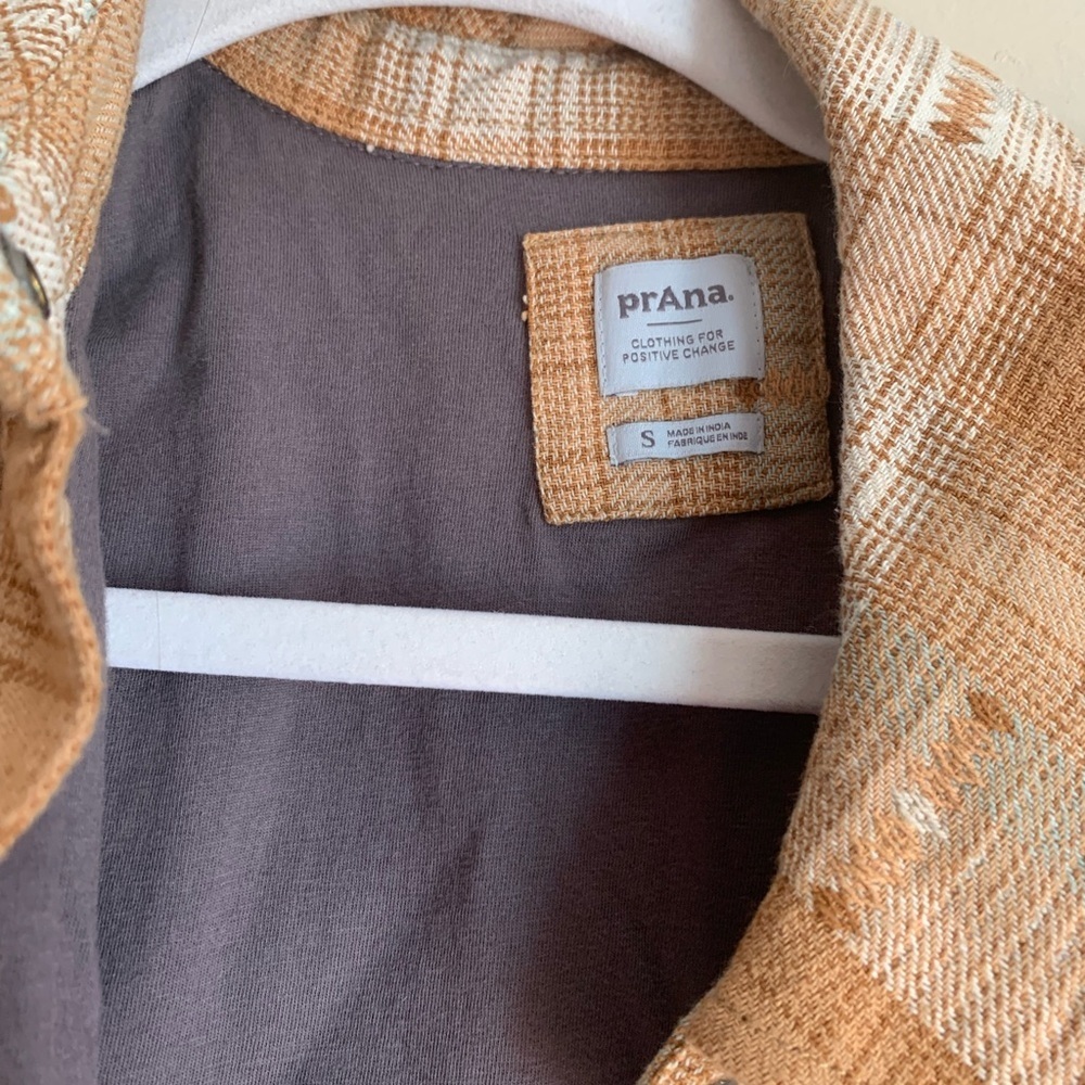 Prana Womens Top Button Down Lightweight Jacket Yellow Size Small Casual Shirt - Picture 3 of 4